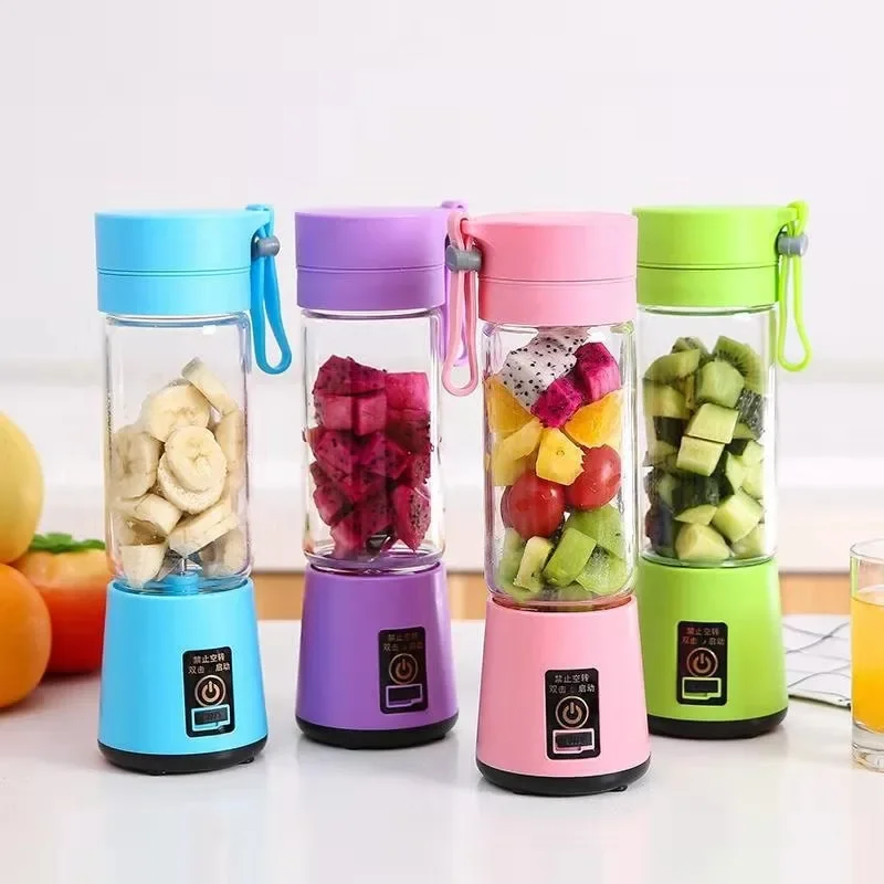 Mini licuadora portátil de 380ML para batidos y batidos, exprimidor de frutas de viaje recargable por USB, vaso de jugo para licuadora de frutas manual