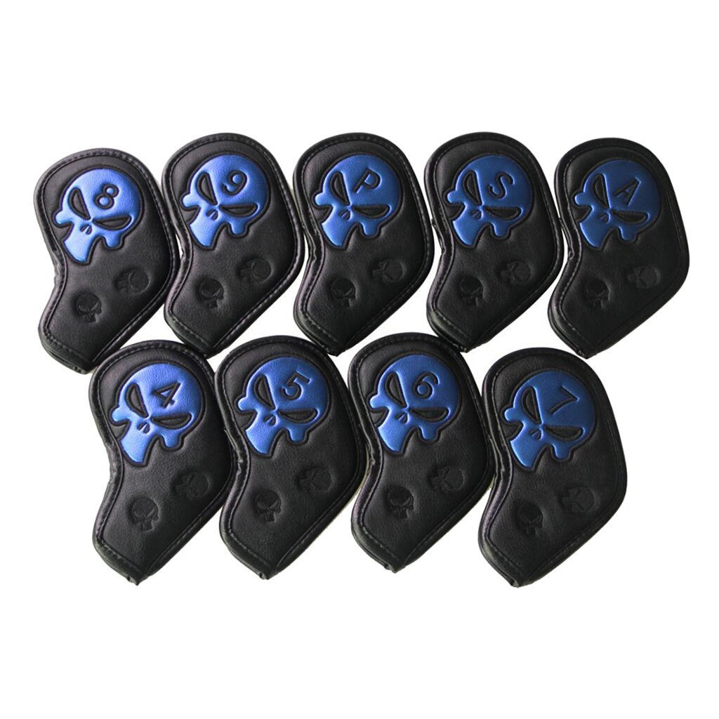 Pack Van 9 Premium Golf Iron Head Covers Schedel Headcover 4,5,6,7,8,9,A,S,P