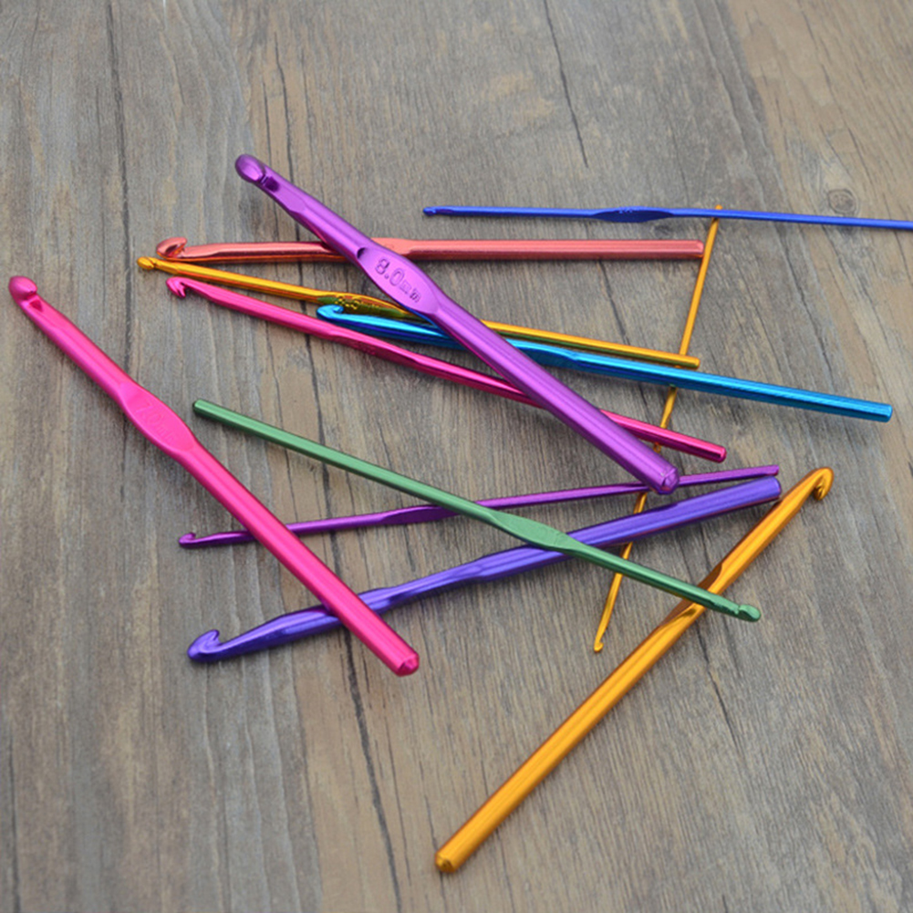 Ganchos/agujas de ganchillo de acero inoxidable de Metal, ganchos de tejer de alúmina, accesorios de costura de hilo de 2-10mm, herramientas, aguja de tejer artesanal DIY