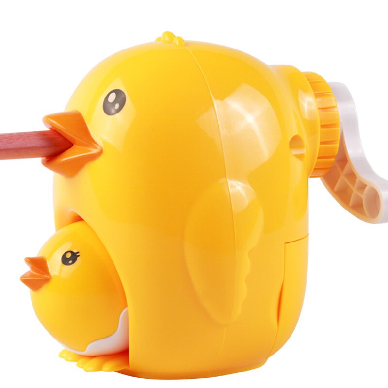 Taille-crayon mécanique, dessin animé Kawaii, Animal poule, fournitures scolaires et de bureau pour enfants coréens, papeterie, manivelle
