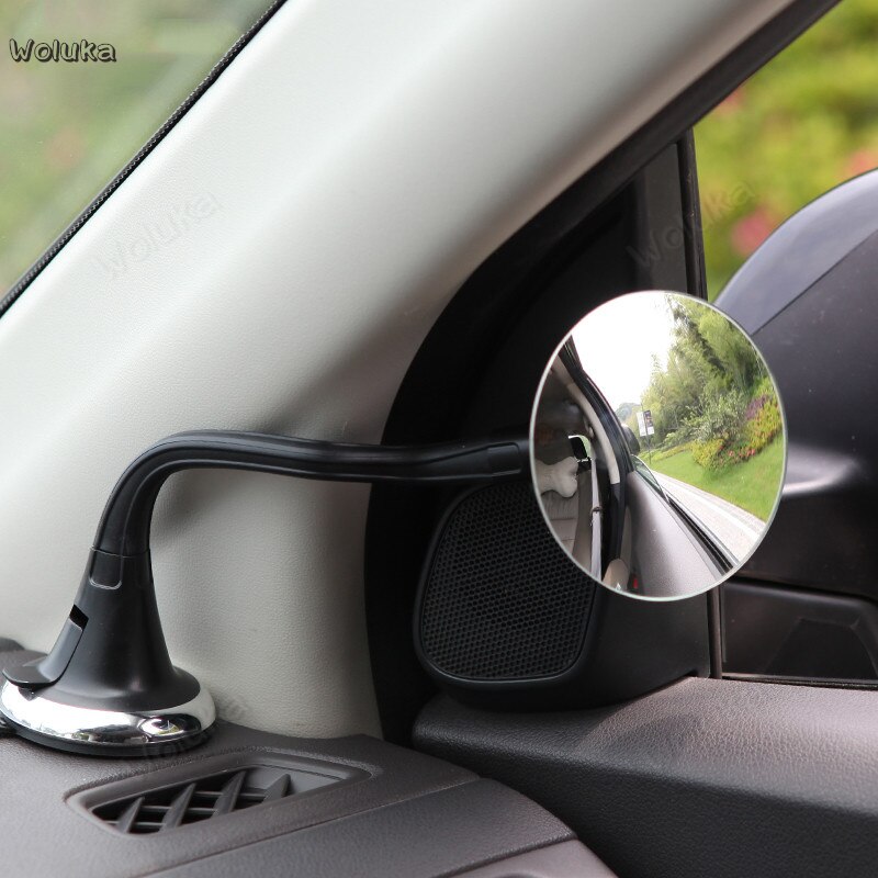 Small round mirror mirror Glass borderless rearview mirror Multifunctional auxiliary mobile phone holder CD50 Q02