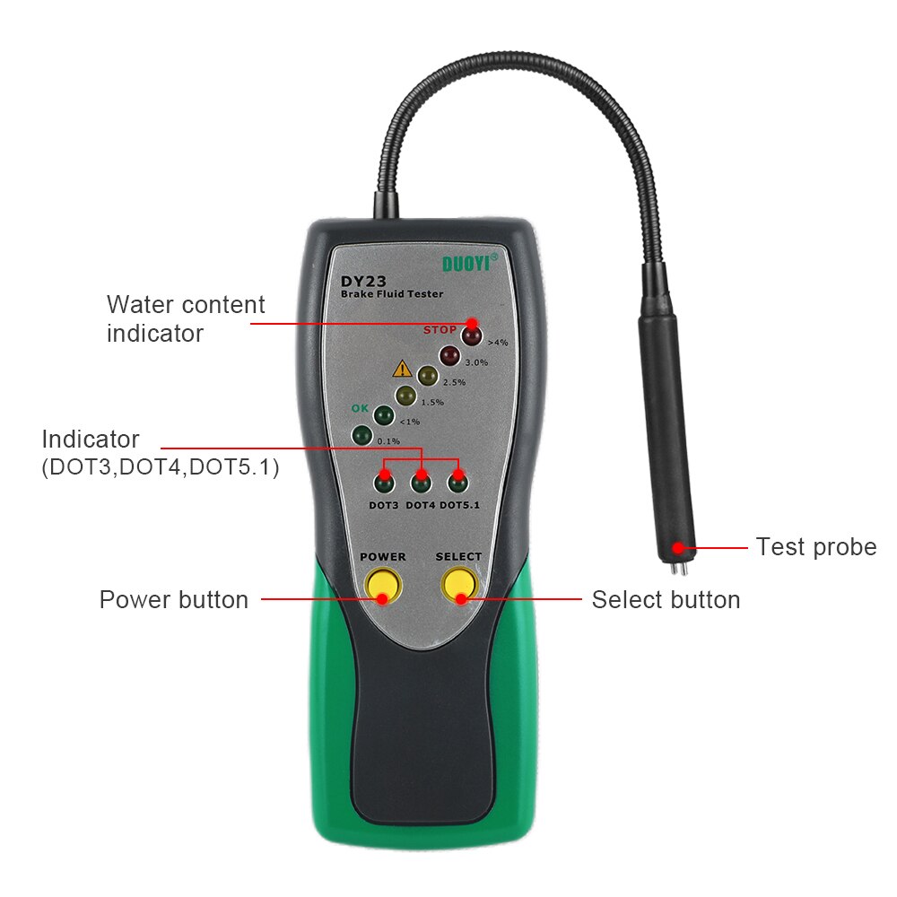 Car Brake Fluid Tester DY23 Accurate Test Automotive Brake Fluid Water Content Check Universal Oil