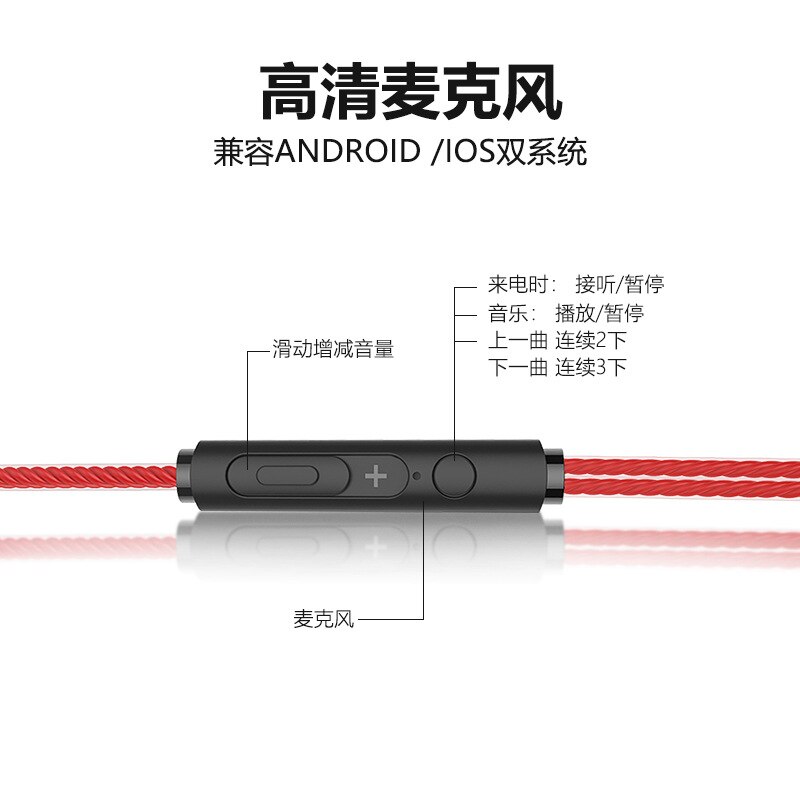 Lang po M7 Auricolari In-Ear - Bassi Profondi, Cablati, Auricolari Universali per Cellulare, Computer, MP3