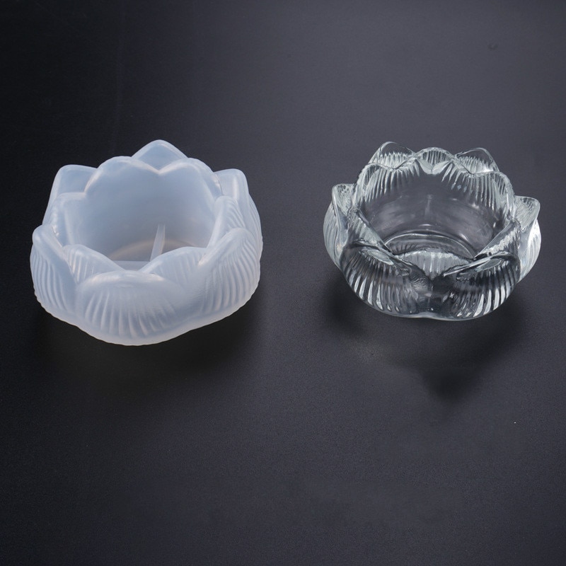 Molde de silicona con forma de flor grande para almacenamiento de loto, plato con forma de flor, molde para Cenicero Floral, bandeja grande, molde para hacer flores, artesanía de resina epoxi