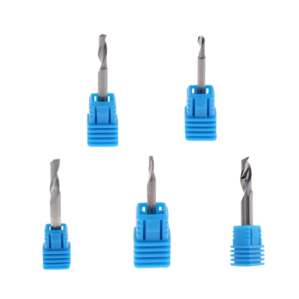 5 Maten Carbid Frees Bits Wolfraam Stalen Frees Cnc Spiral Router Bit Enkele Fluit