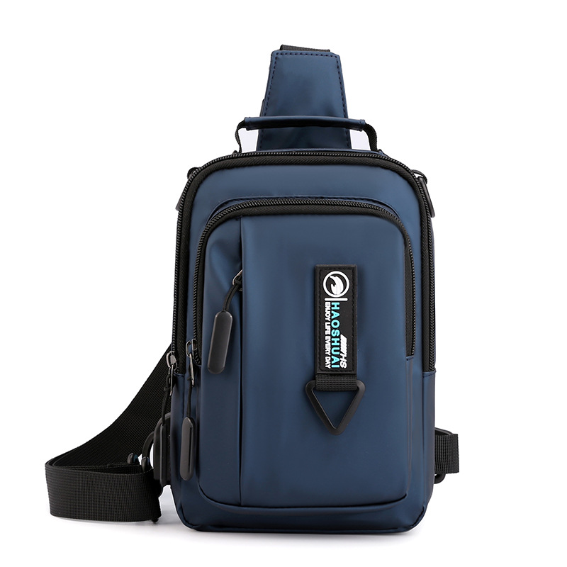 Casual Nylon Brief Mannen Borst Bag Multi-Functionele Outdoor Mannen Crossbody Tassen Waterdichte Schoudertassen Schooltas Portemonnees: 1100-10 Dark Blue