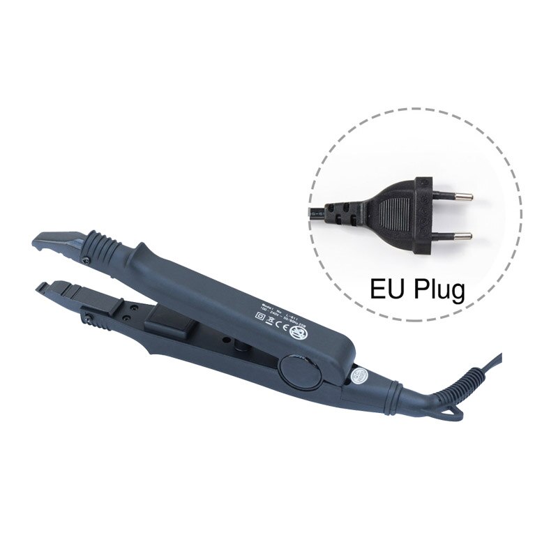 Extensão de cabelo de ferro, ferramentas de ligação de queratina, conector de calor de fusão com temperatura ajustável, ferramentas profissionais para cabelo, ue, uk, eua, plugue 611: Black EU Plug