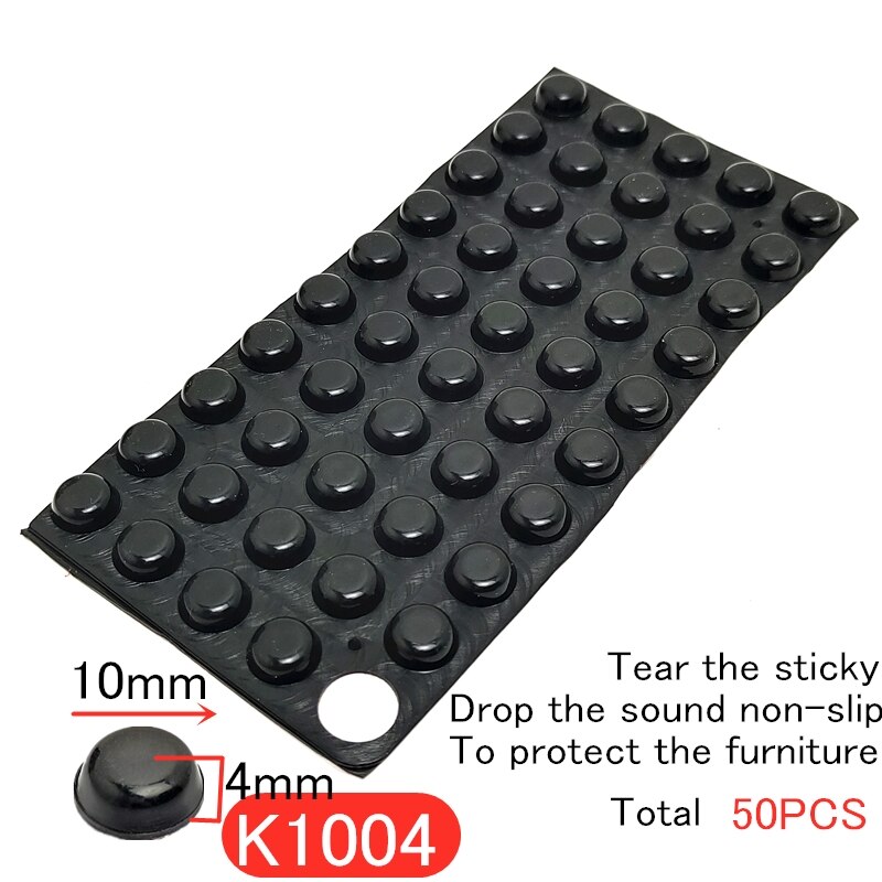 1 sæt selvklæbende sort antiskrid runde gummi kofangerpuder silikone fødder pads klæbrig silikone støddæmper: K1004