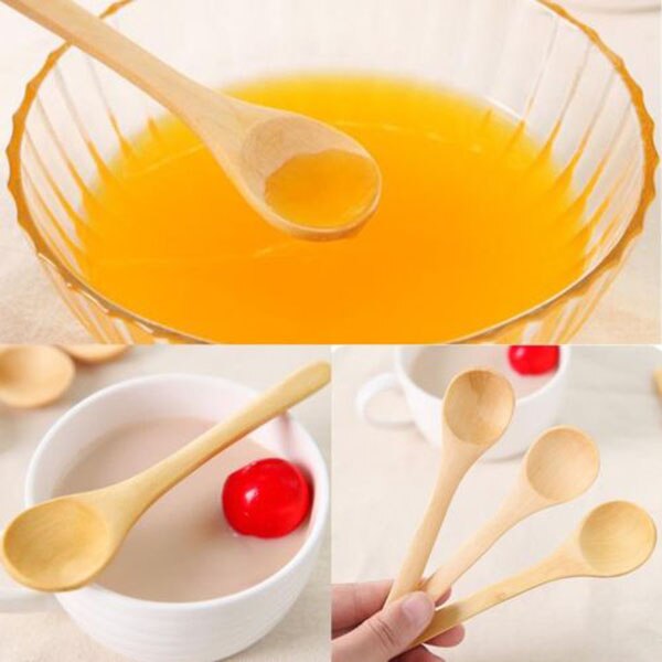 Herramienta de café utensilios de cocina cuchara para la sal cuchara de sabor de madera 13cm cocina azúcar accesorios de cocina Mini