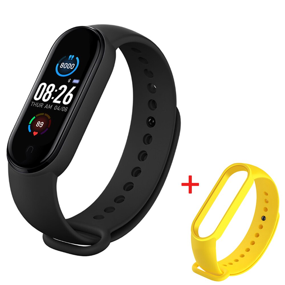 M5 Smart Watch Bluetooth Fitness Tracker pedometro cardiofrequenzimetro promemoria chiamate pressione sanguigna Smartband per IOS Android: YELLOW