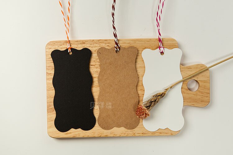 50 stks/partij 3 kleuren wit zwart kraftpapier blank Hang tag Retro Hang tag 5x10 cm