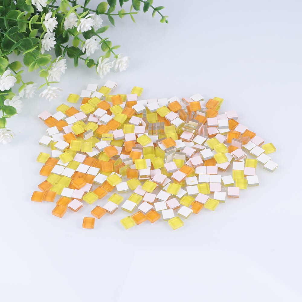 300Stck Bunte Kristall Glas Mosaik Fliesen Kreative Handwerk DIY Dekorative Fliesen Zauberstab Hintergrund Dekoration (Orange): wie gezeigt 2