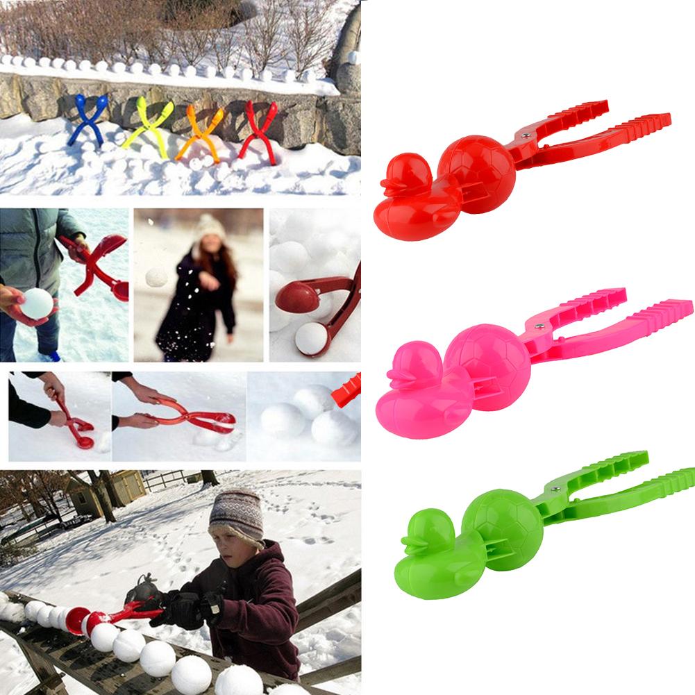 Winter 3D Eend Voetbal Sneeuwbal Maker Sandball Maker Clip Leuke Vorm Kids Outdoor Sneeuw Zand Maken Mold Speelgoed Tool