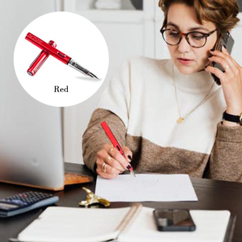 Student-specific replaceable ink sac pen set positive posture calligraphy and calligraphy can be engraved and rich fountain pen