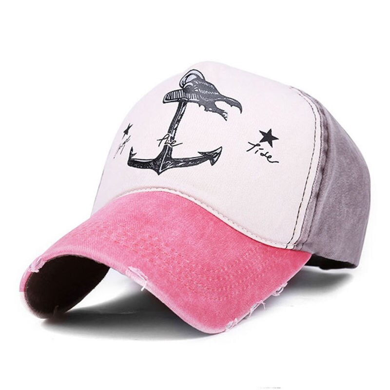 Viehätys puu kesä ankkuri kuvio snapback baseball-lippis miesten aurinkovarjo urheiluhattu naiset rento urheilun puolestapuhuja aurinkosuoja lippalakit  jc201: Punainen