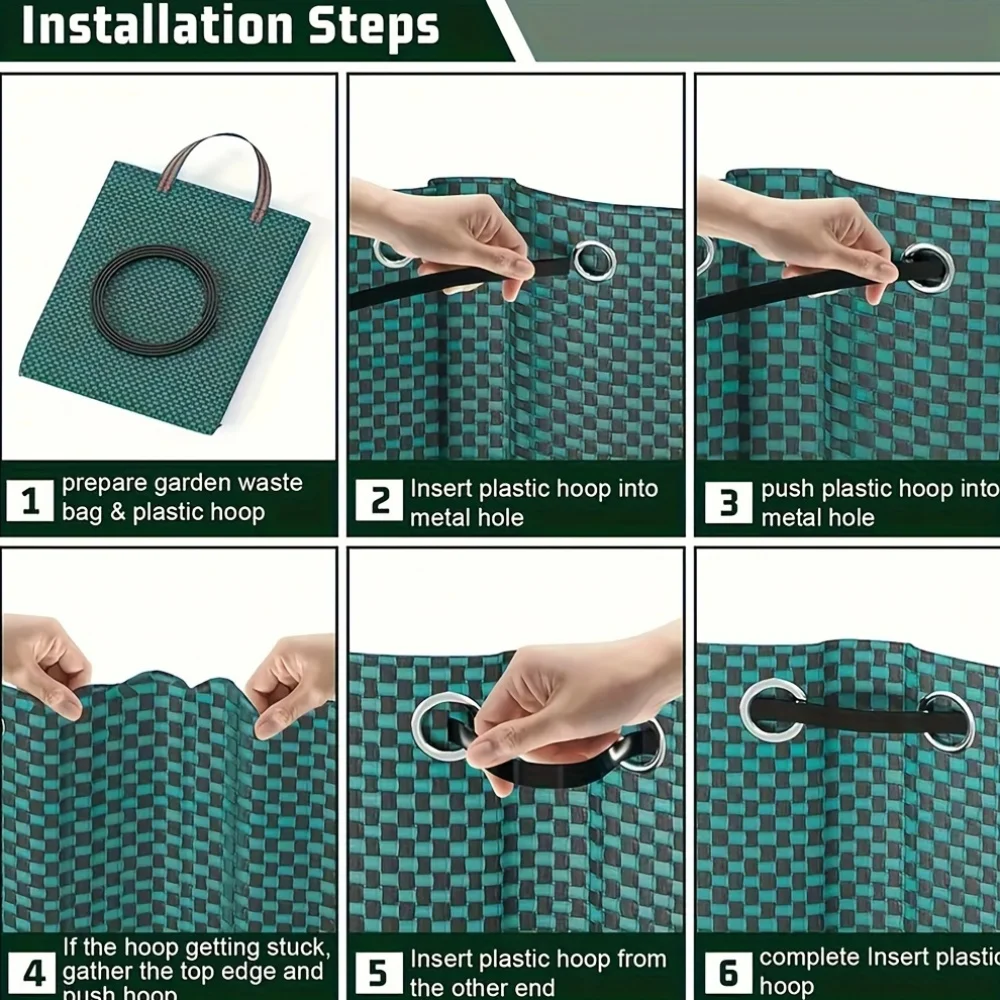 PP Garden Waste Bags Heavy-Duty Reusable Yard Debris Bags with Industrial Fabric and Handles for Plant, and Leaf Collection