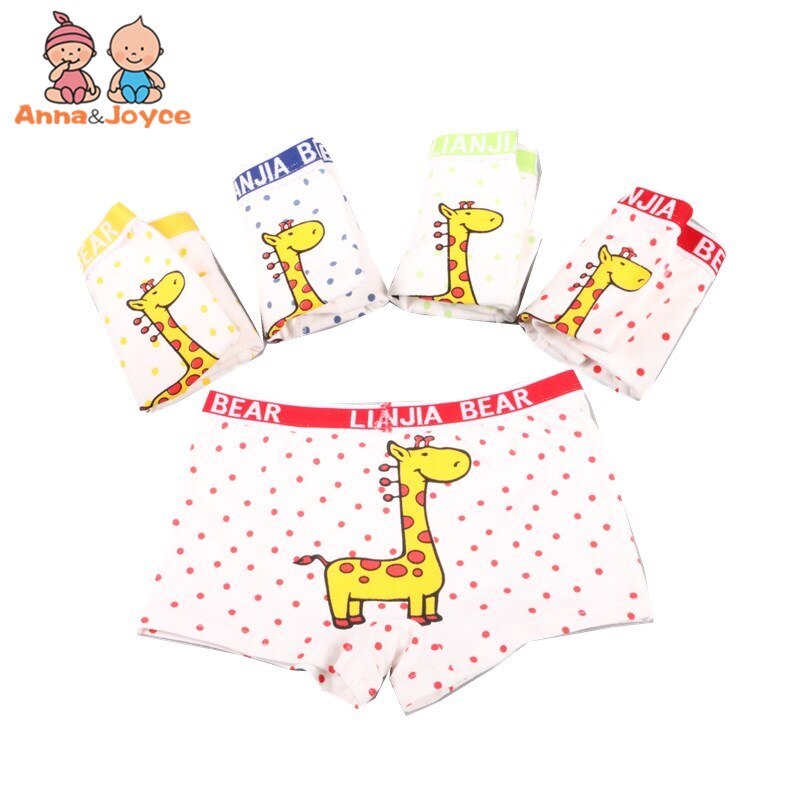 2 stk/parti drenge boxershorts børn undertøj til drenge bomulds boxer undertøj børn trusser giraf 2-10 år