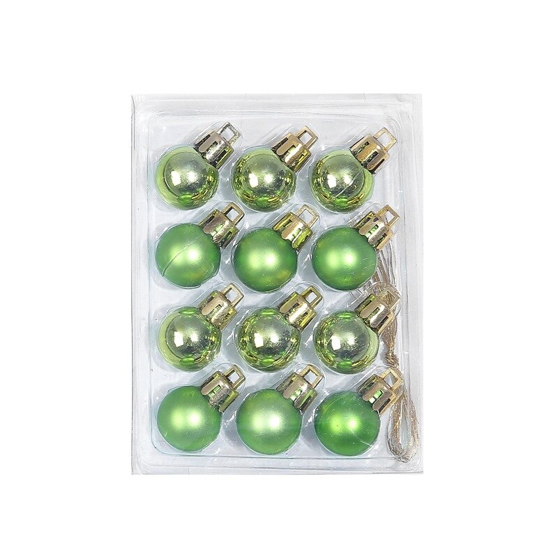 12 stuks feestdecoratie kerstballen ornamenten kleine onbreekbare kerstboom hangende bal hanger massief
