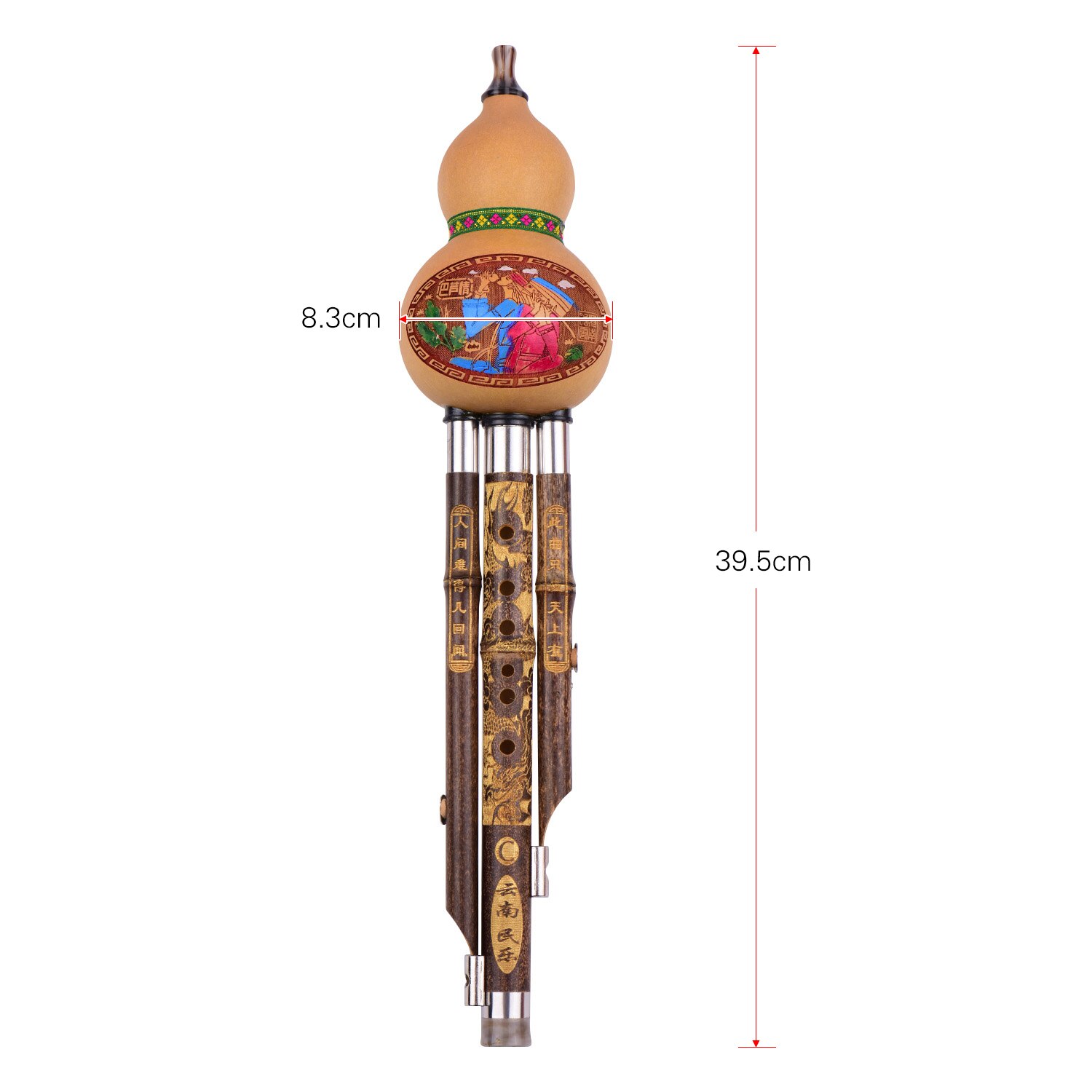 3 tone c-nøgle hulusi centnergraeskar cucurbit fløjte sorte bambus rør kinesisk traditionelt instrument med kinesisk knude sag for begyndere