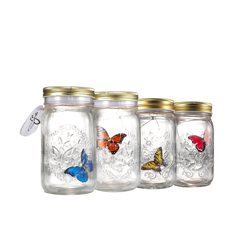 Tarro de cristal con forma de mariposa para decoración del hogar, botella de vidrio con adorno delicado, , para dormitorio