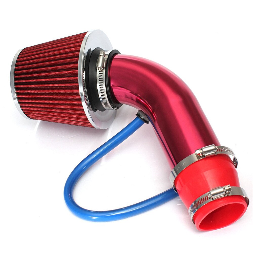 Kit de admisión Universal con filtro, tubo de conducto de 3 pulgadas con manguera fría de goma de 63mm a 76mm, tubo Turbo de inducción de alta potencia: Red