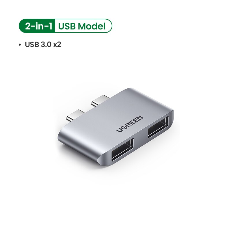 UGREEN HUB USB C Ultra Mini USB Type C HUB HDMI 4K USB 3.1 10gbps USB HUB Pour Macbook Pro Air - Sans câble USB HUB: 2 USB 3.0 - 5Gbps