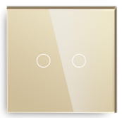 Bseed eu touch dimmer switch 2 gang 1 way led white black gloden crystal class panel dimmer: Guld-