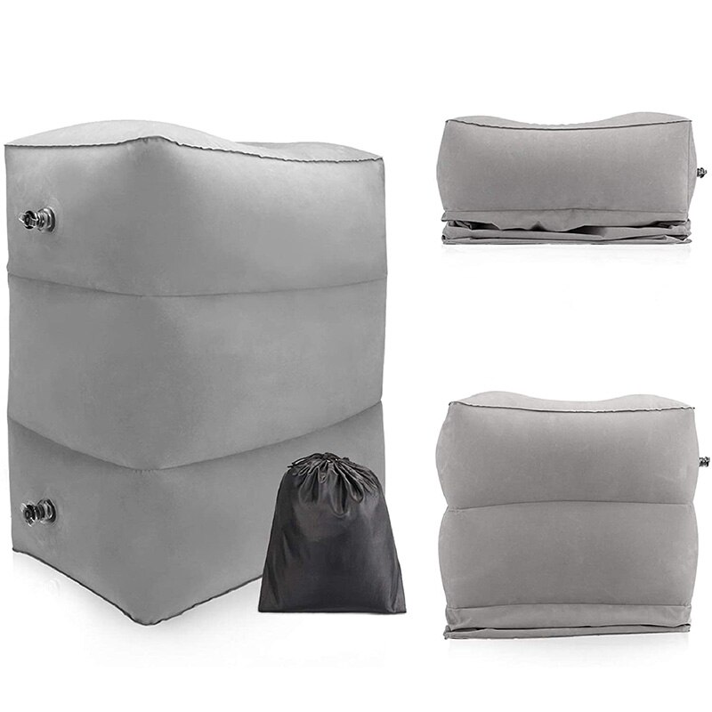 PVC Inflatable Travel Pillow Foot Rest Pillow Kids Airplane Sleep Bed Car Height Adjustable Adult Flight Sleeping Resting Pillow