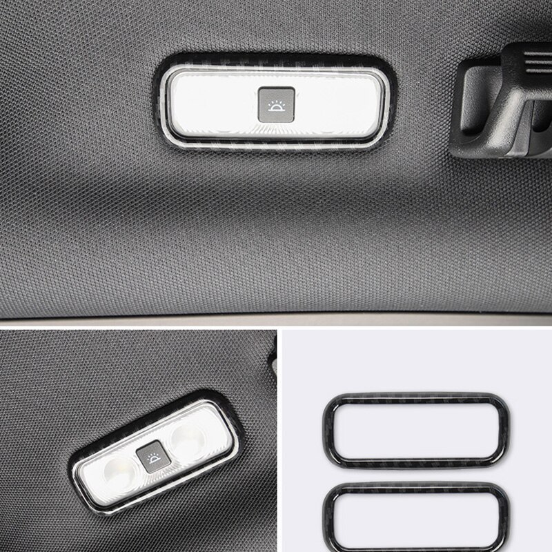 Carbon Fiber Rear Roof Reading Light Frame Cover Trim for Ford F150 Raptor -19