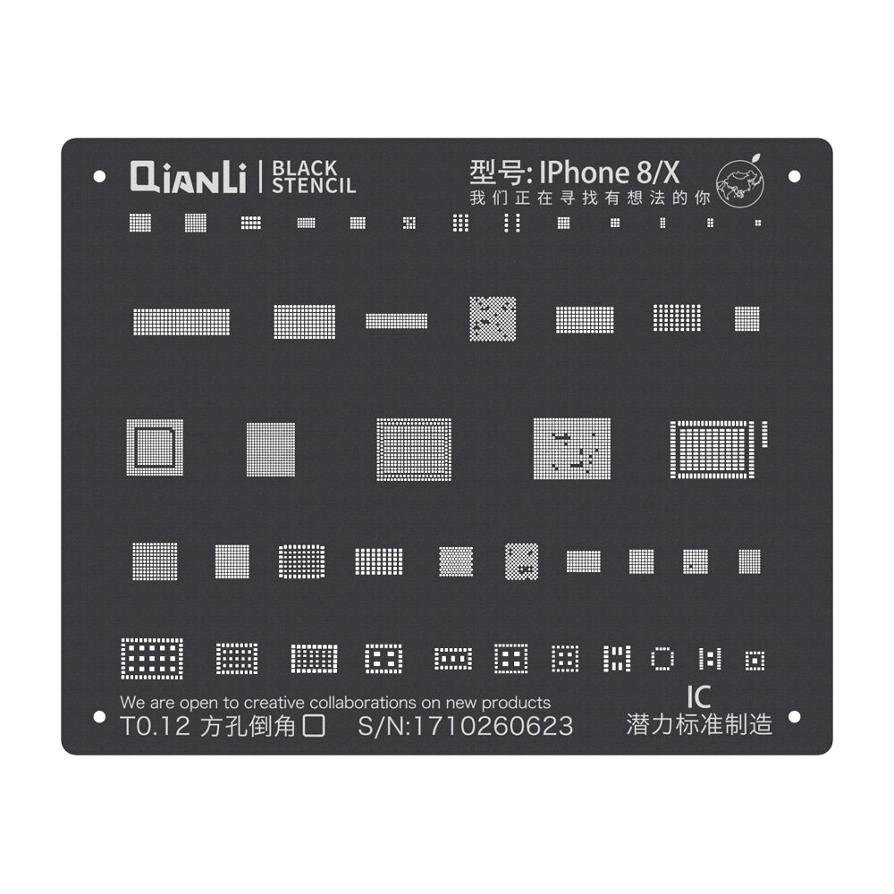Qianli kasvi tina musta verkko iphonelle 6 6p 6s 6sp 7 7p 8 x xs xs max xr ic korjaus istutus tina verkko alusta: 8 8p x