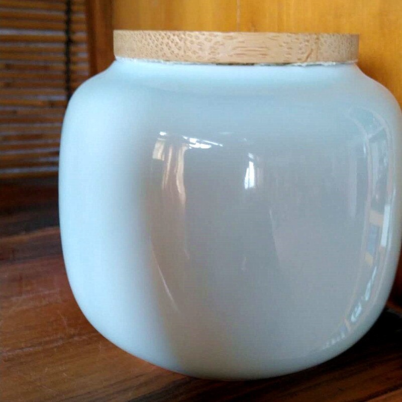 650ml Sealed Ceramic Porcelain Tea Caddy Teaware Pot Kiln To Tea Pot Household Storage Container Tea Container Ceramic Container: C LIGHT WHITE