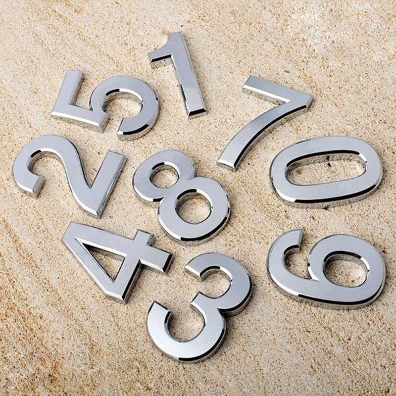 0-9 Number Wall Sticker 3D Self Adhesive Door House Numbers Sign Stickers Hotel Office Door Address Street Exterior House Number