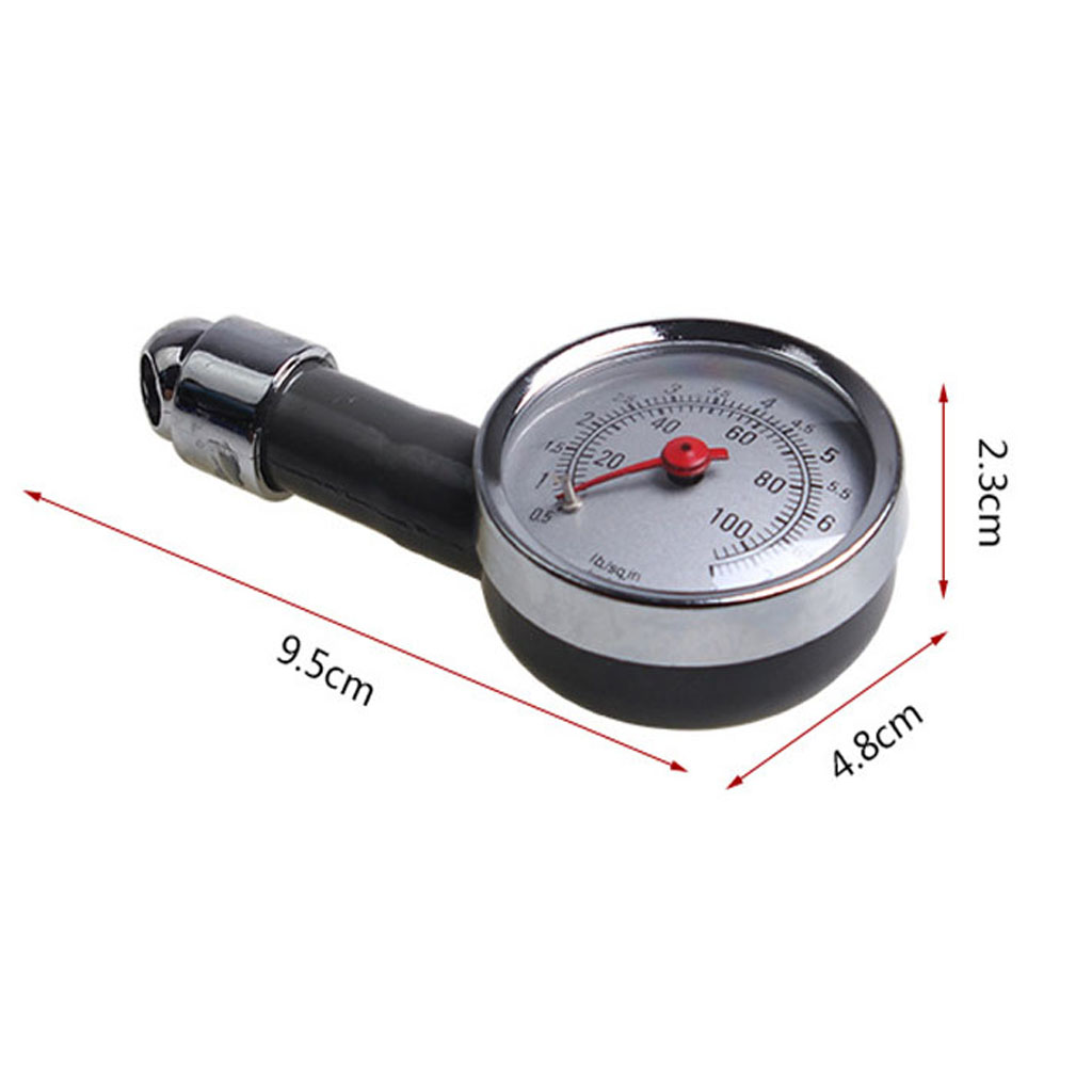 Auto Motor Car Vehicle Bike Tire Luchtdrukmeter Dial Meter Tester Grijs