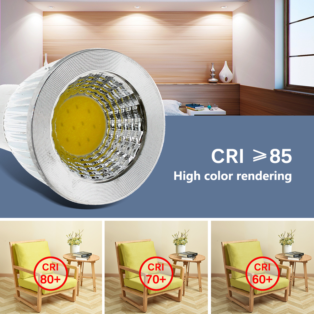 Led spotlight  e27 gu10 gu5.3 ac85-265v / mr16 12v høj lysstyrke cob 5w hvid / varm hvid lyspære.