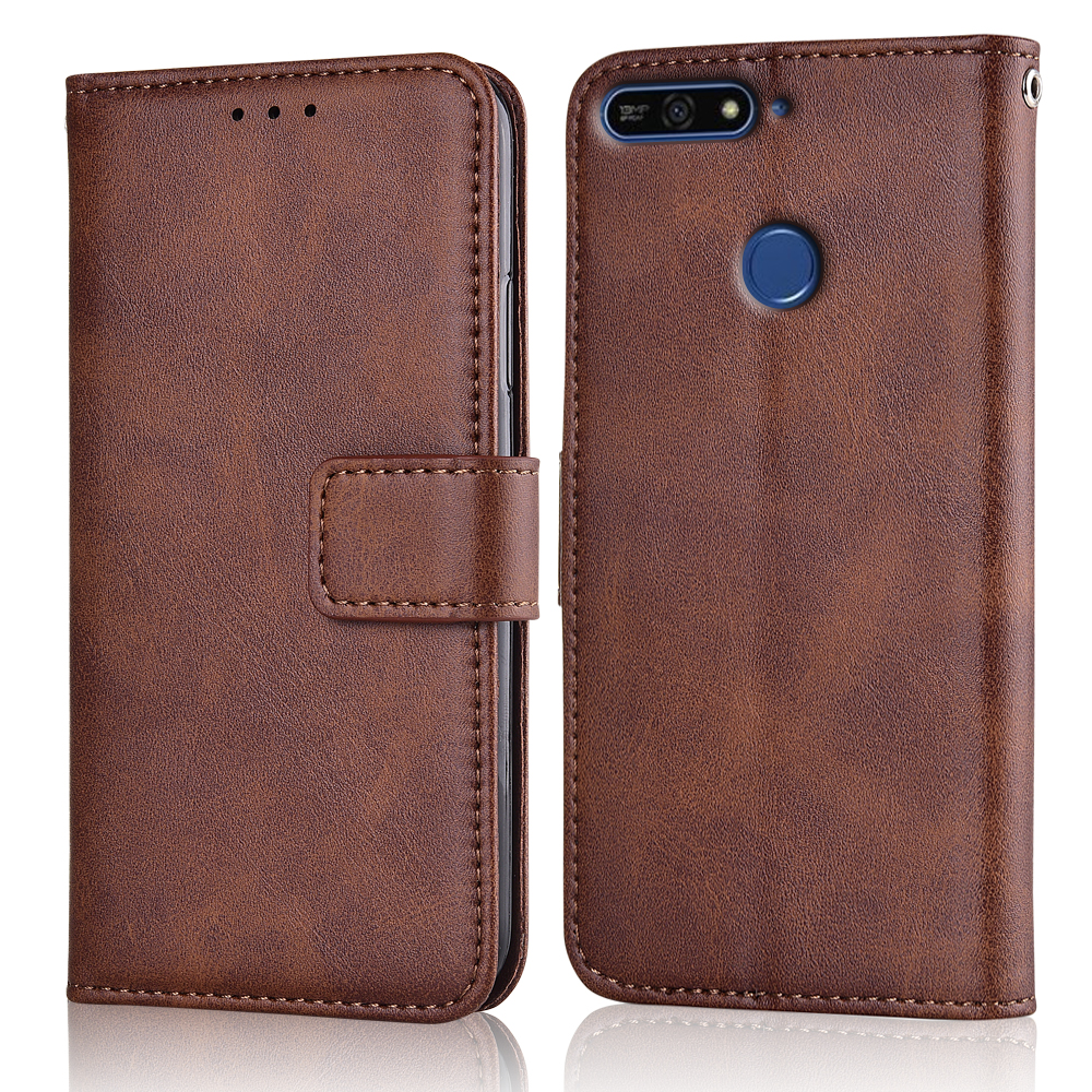 Für Huawei Y7 Fall Für Auf Y7 Coque Luxus Brieftasche Fall Für Huawei Y72018 Y7 Y 7 buch Flip Abdeckung Telefon Tasche: niu-Brown