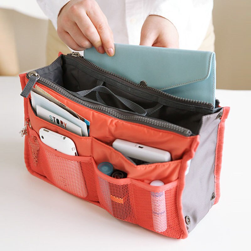 Inserto dell'organizzatore Del Sacchetto Per Le Donne di Nylon Organizzatore di Viaggi-Del Sacchetto Inserto della Borsa del Sacchetto-Dell'organizzatore Della Signora di Trucco Cosmetico del Sacchetto A Buon Mercato Delle Donne tote
