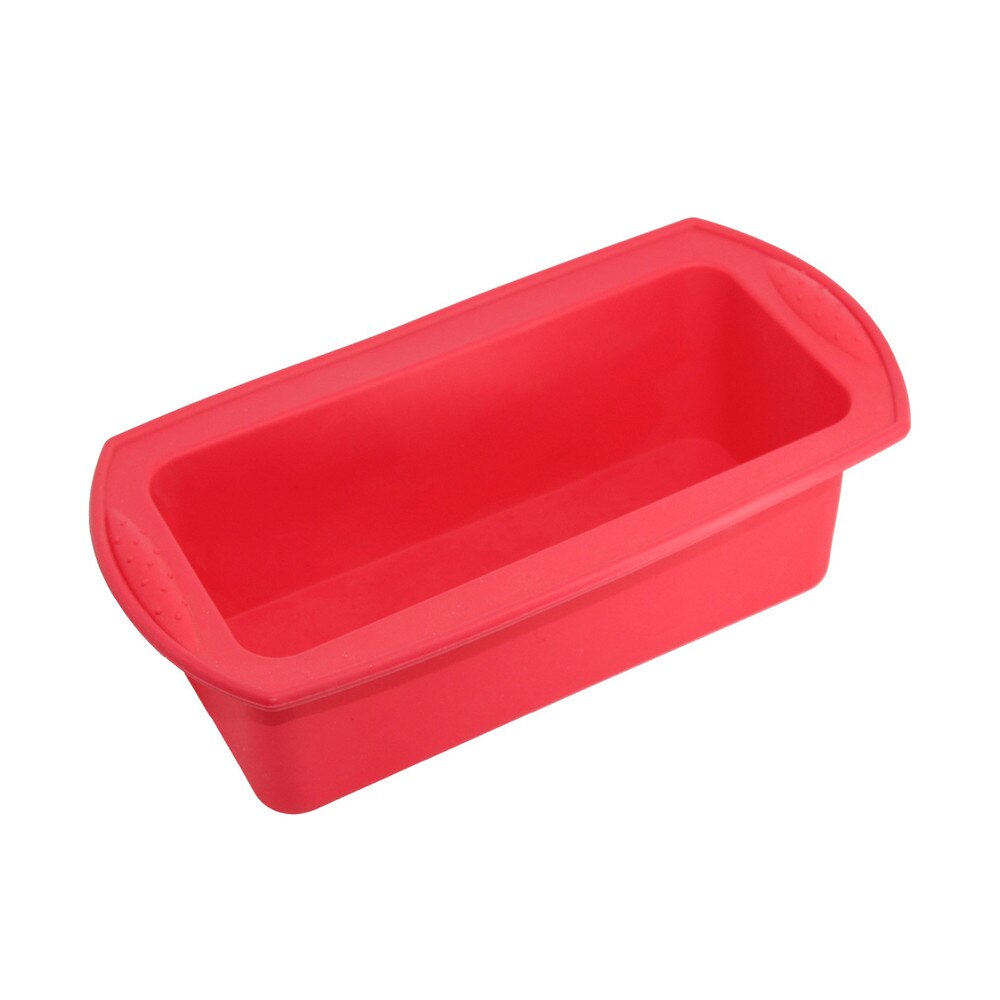 Siliconen bakvorm siliconen cakevormen toast broodvorm snoep taartgereedschap gebak siliconen mal diy rechthoek keuken bakgereedschap: Rood