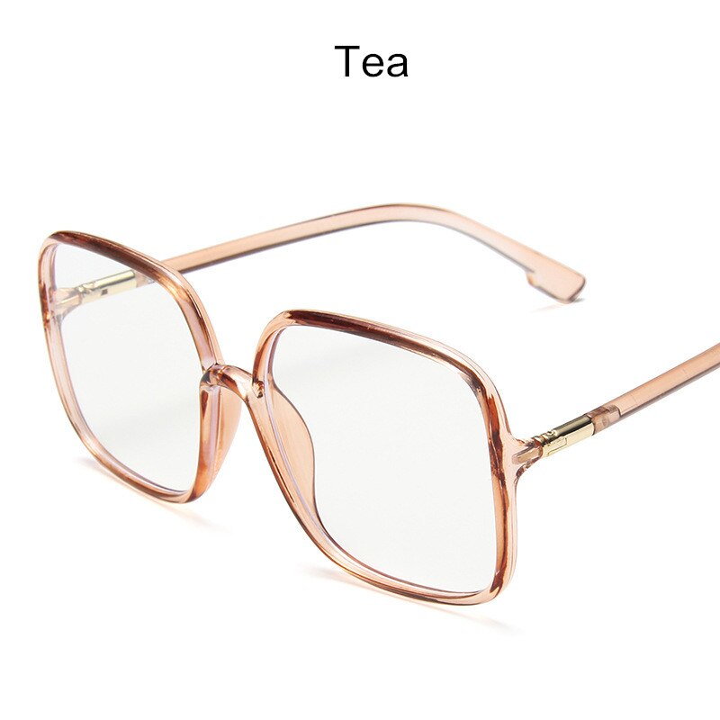 Gafas cuadradas de plástico para mujer, anteojos cuadrados con luz azul, Estilo Vintage, gafas hombres ópticos para miopía, gafas graduadas por ordenador,: Tea