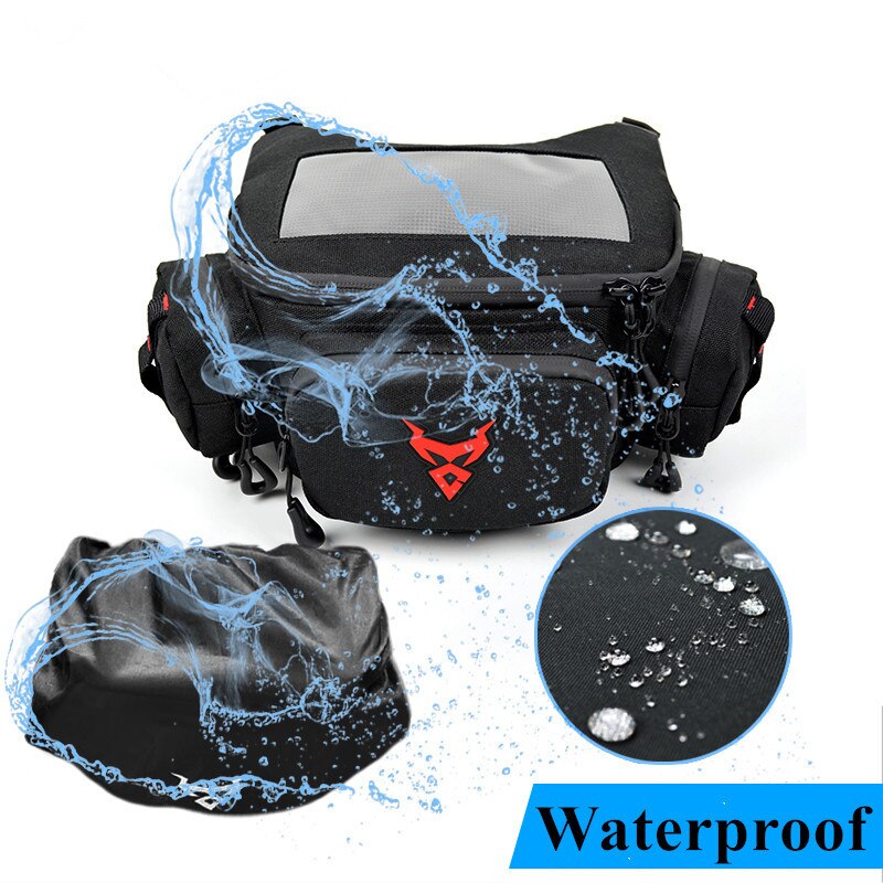Waterproof Motorcycle Front Bag Universal Windshield Handlebar Fork Storage Bag Multifunction Waist Bag Phone Navigation Pocket