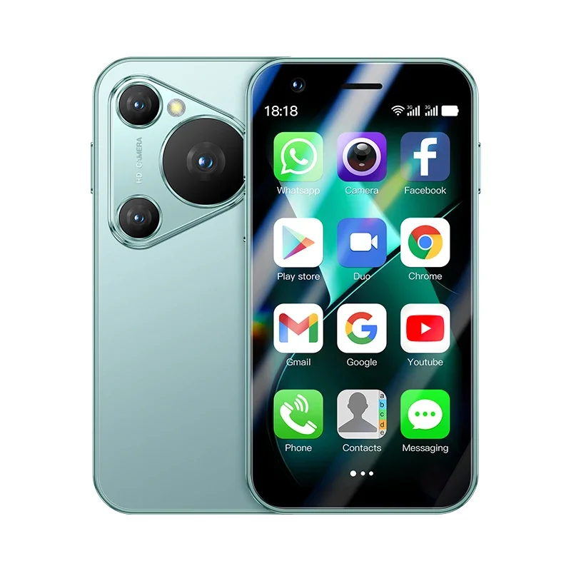 Estreia mundial SOYES P70 Pro Max Mini Smartphone Android8.1 3.0 Polegadas 16GB 2000mAh Face ID Dual SIM Standby Play Store 3G: Verde