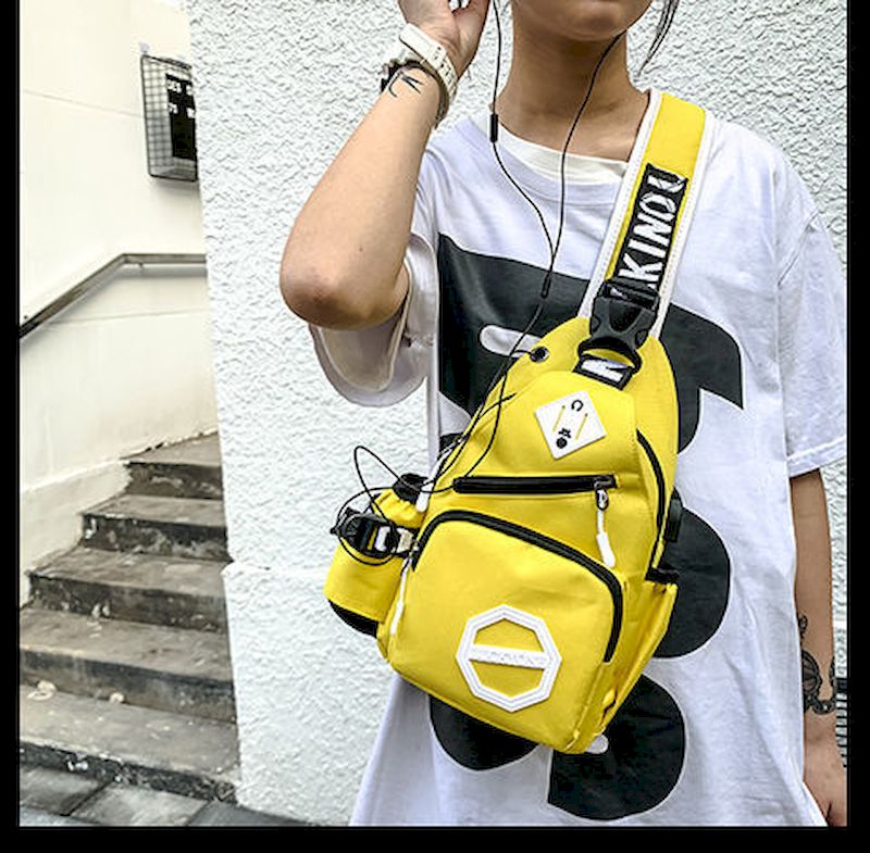 Borst Tas Dames Koreaanse Trendy Messenger Schoudertas Jong Paar Sport Satchel Rugzak Grote Capaciteit Mannen: Yellow5007