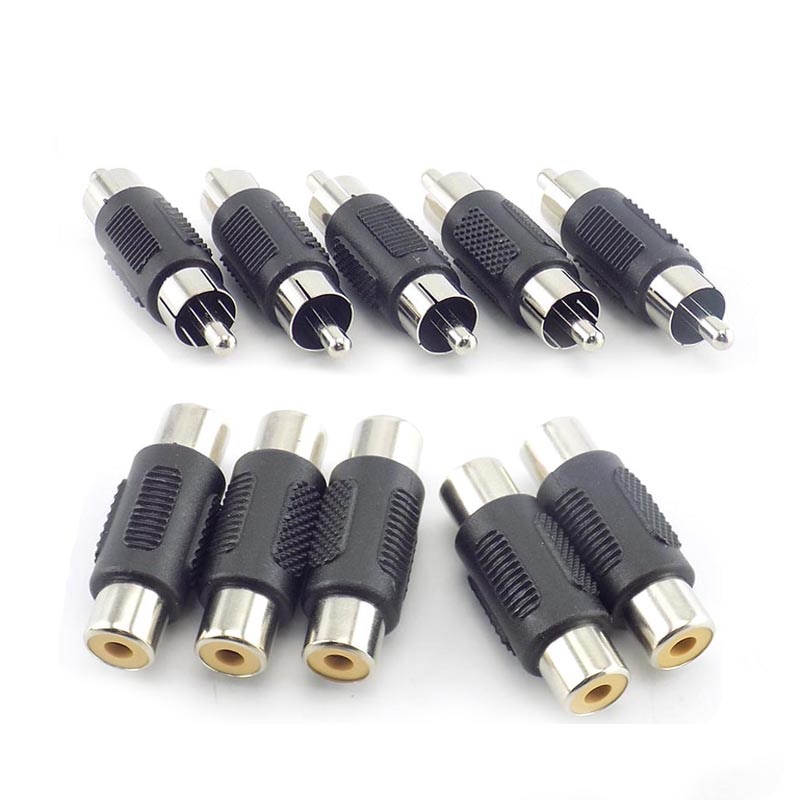 5 Stuks Rca Female Naar Vrouwelijke Jack Plug Connector Adapter Mannelijk Naar Rca Connector Video Audio Extender Cord Kabel converter