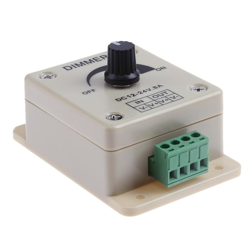 Regulador de intensidad LED de 12-24V 8A, controlador de brillo ajustable de un solo Color, controlador de tira de lámpara, fuente de alimentación, controlador de luz para el hogar