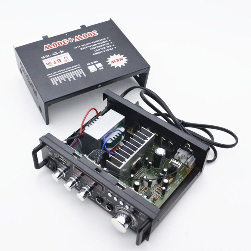 HiFi Stereo Amplifier Digital Audio Power Amplifier Iron Clip Signal Input Two Microphone Input Slots Low Distortion