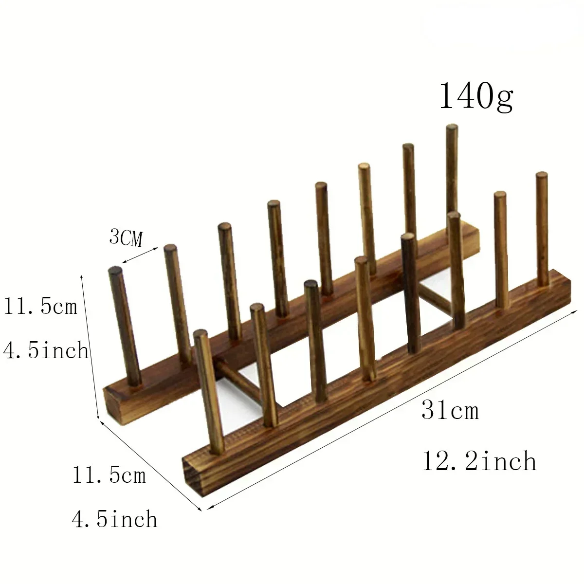 Wooden Dish Drainer Rack Kitchen Dishes Stand Plate Dish Drying Racks Pot Lid Racks Kitchen Organizer Drying Cups Display Shelf: Burgundy