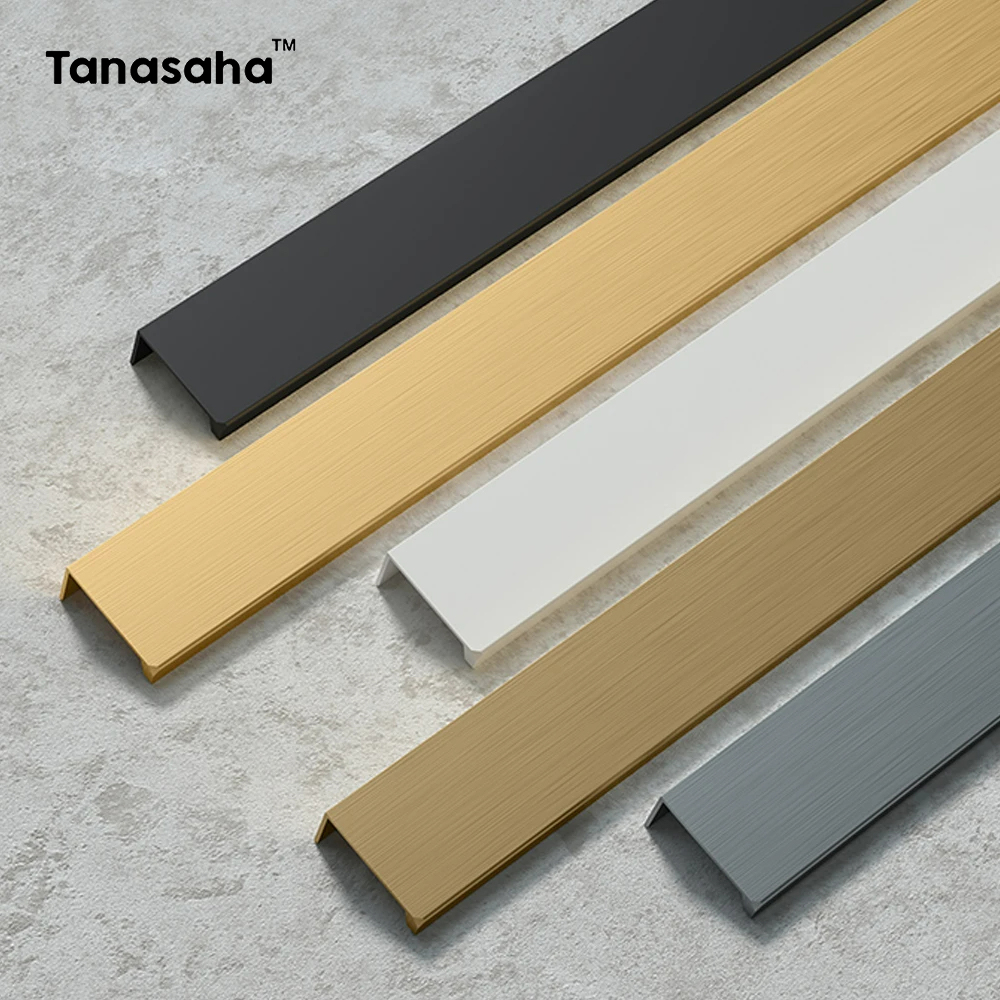 Hidden Handles for Furniture Kitchen Cabinet Handles Dresser Drawer Knobs Aluminum Alloy Wardrobe Cupboard Door Handle Hardware