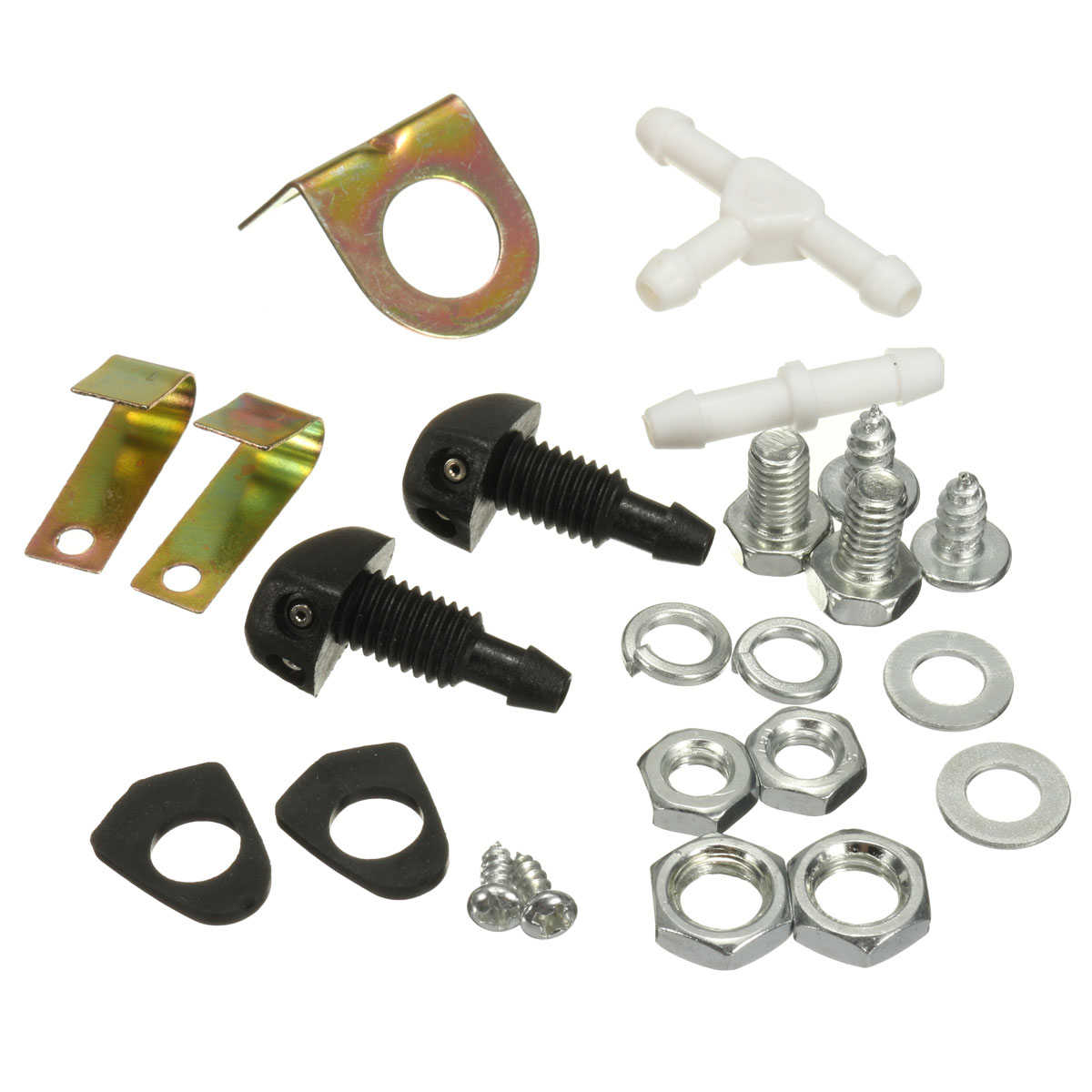 12V Universele Auto Ruitensproeiers Fles Kit Met Pomp Jet Knop Schakelaar Cleaning Tools 160186