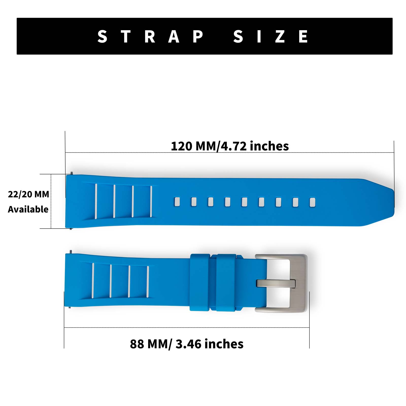 Watchdives 20Mm 22Mm Horlogeband Fkm Fluor Rubber Met Snelle Afgifte Van Zachte Comfortabele Slijtvaste Premium Fluorrubber Horlogeband