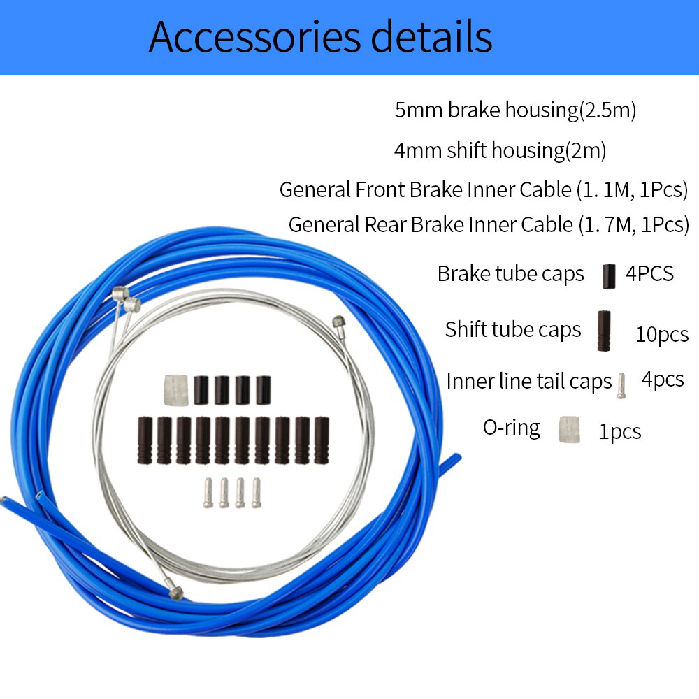 MTB Road Bicycle shift Brake Cable Set 4mm/5mm Line Tube Multiple Colour Bike Brake Line Tube Inner Line Universal Bicycle Parts