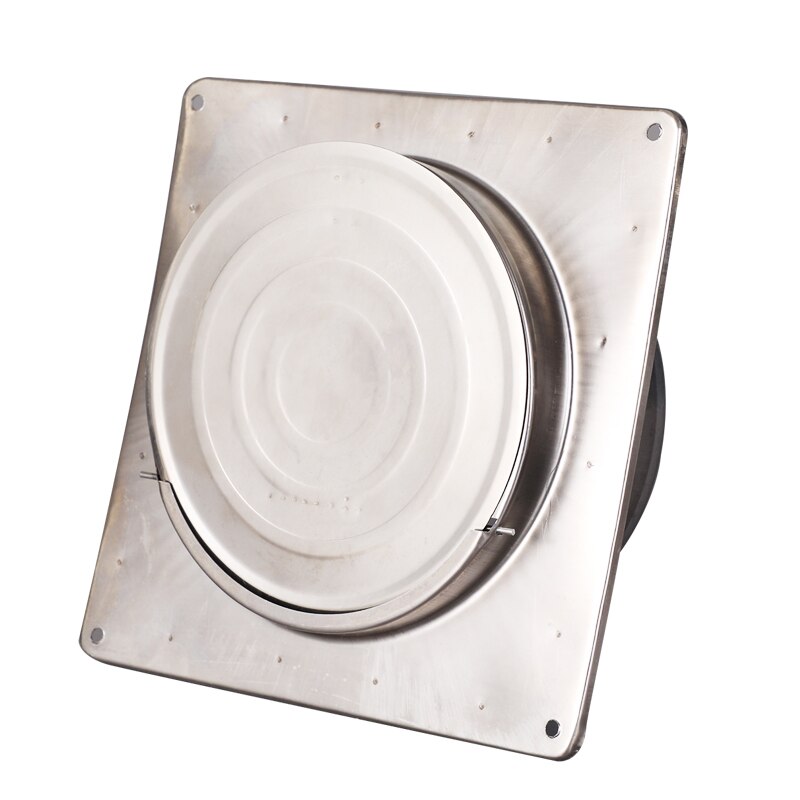 Wall Air Vent Exhaust Fan Pipe Check Valve Dia. 150mm For Kitchen Toilet Ventilation System Exhaust Flue Pipe Stainless Steel